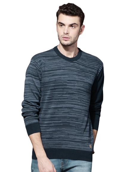 Roadster Men  Self Design Pullover