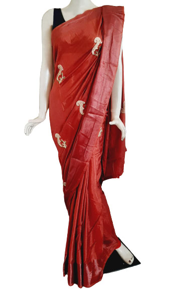 Razia Poly Cotton Embroidery Saree With Blouse