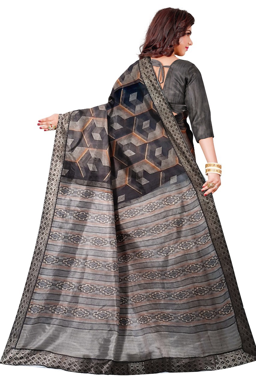 Gunmala Printed Fancy Saree With Blouse