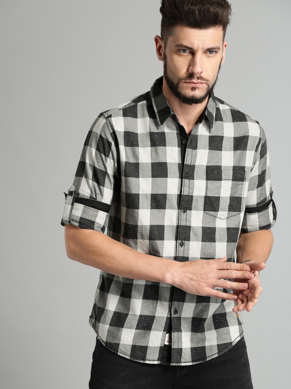 Roadster Men Regular Fit Fancy Checked Casual Shirt