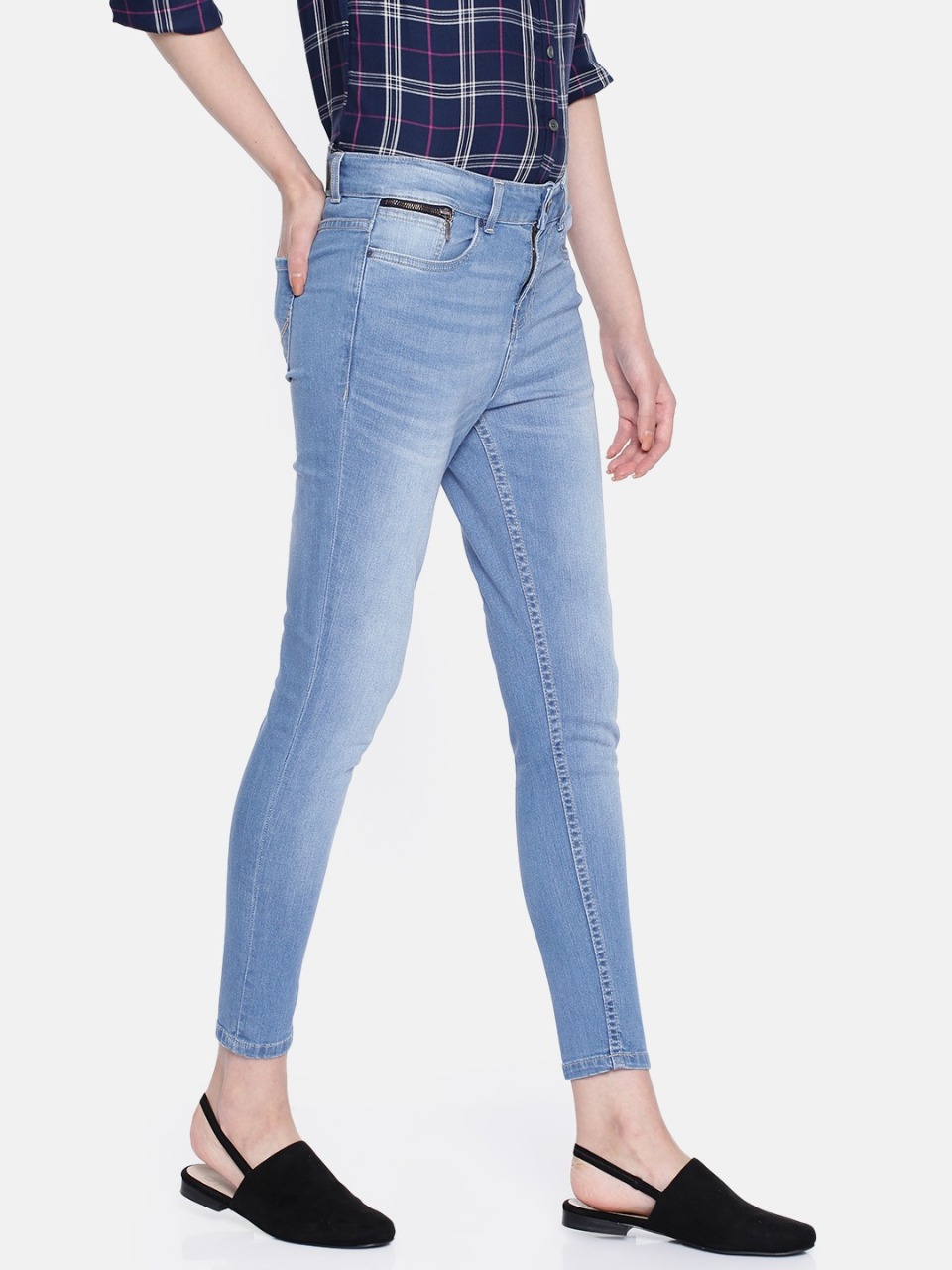 Allen Solly Woman  Skinny Fit Stretchable Cropped Jeans