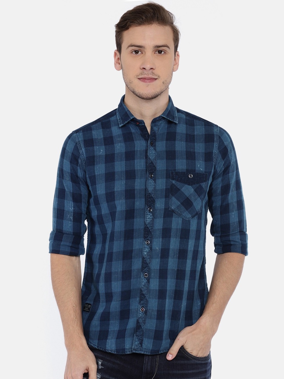 Killer Men Slim Fit Checked Casual Shirt