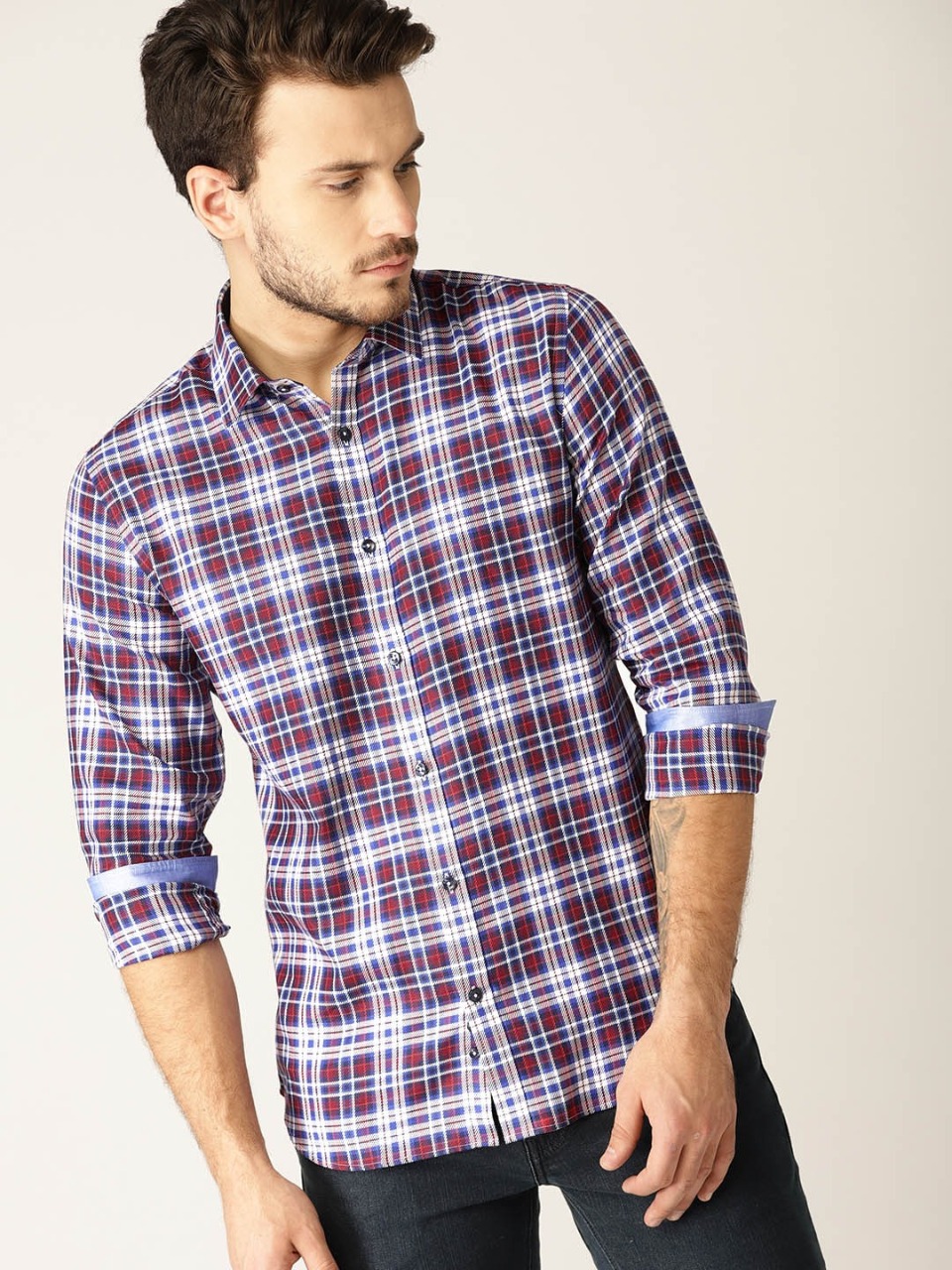 United Colors of Benetton Men Slim Fit Checked Casual Shirt