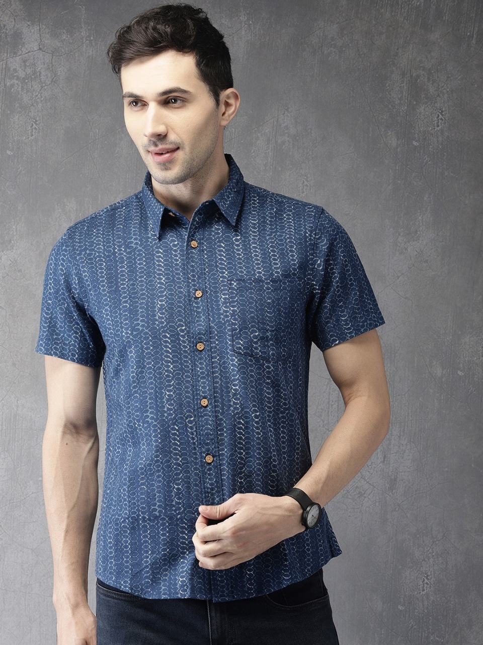 Anouk Men Regular Fit Printed Casual Shirt