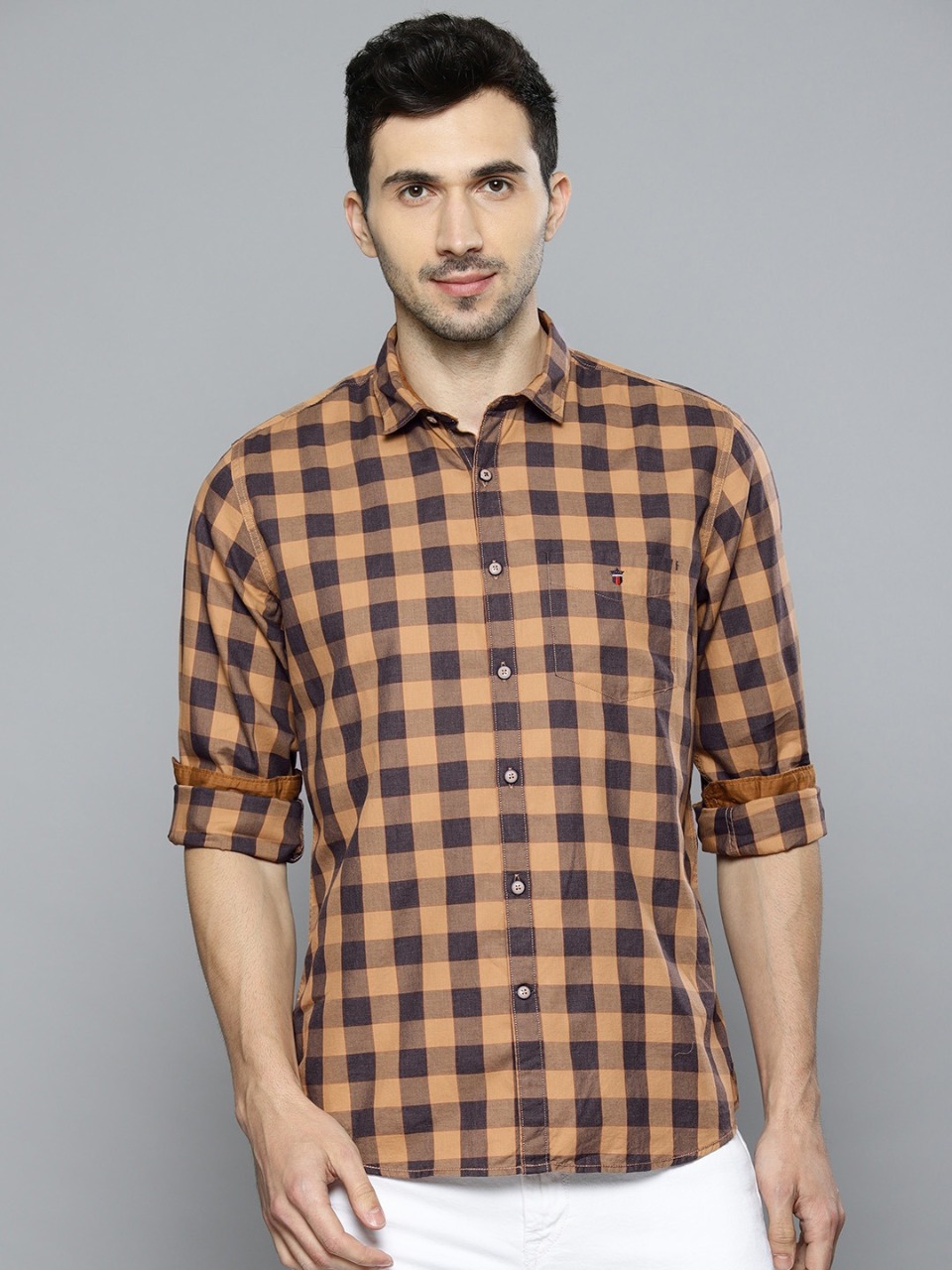 Louis Philippe Sport Men Slim Fit Checked Casual Shirt