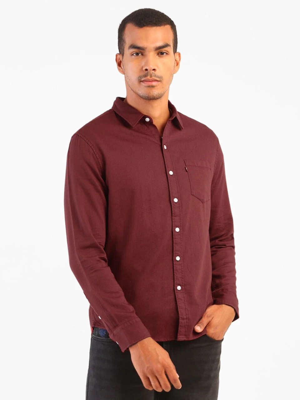 Levis Solid Cotton Casual Shirt For Mens