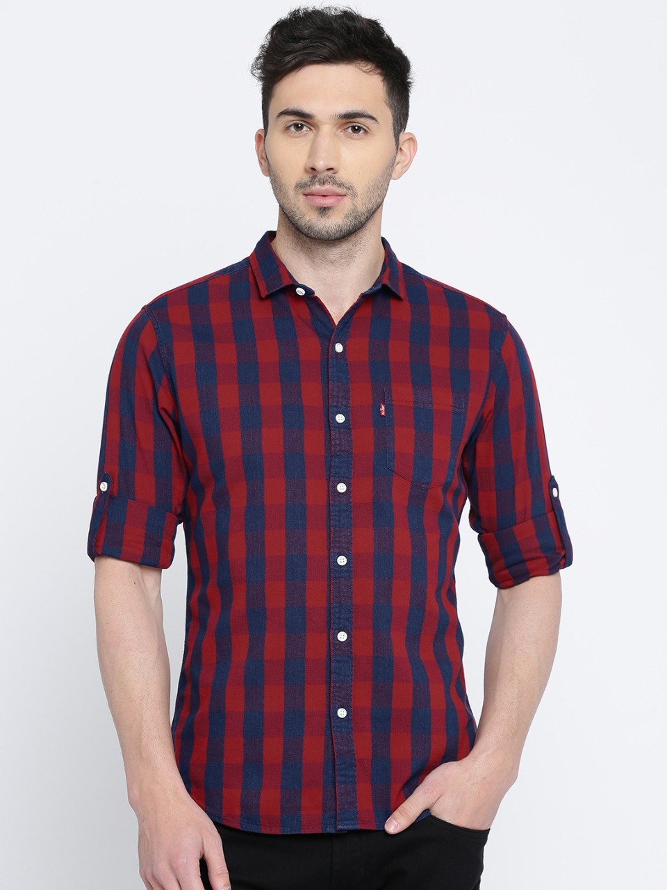 Levis Men Slim Fit Checked Casual Shirt