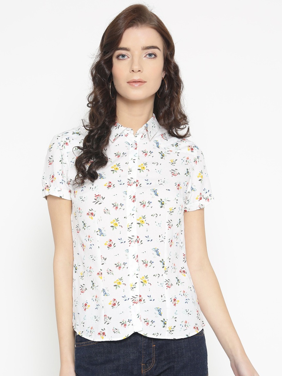 Allen Solly Woman White Printed Casual Shirt