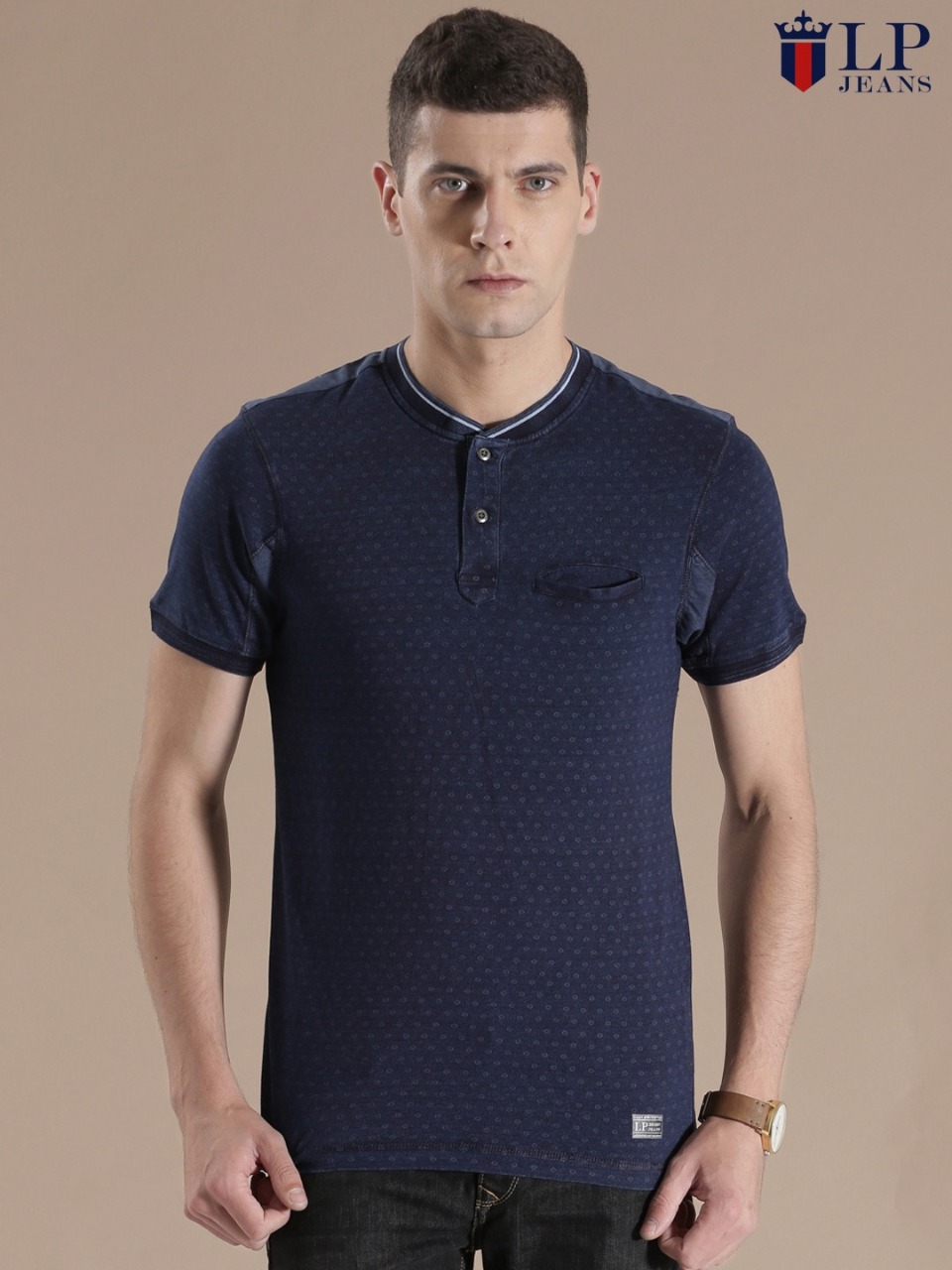 Louis Philippe Jeans  Henley T-shirt