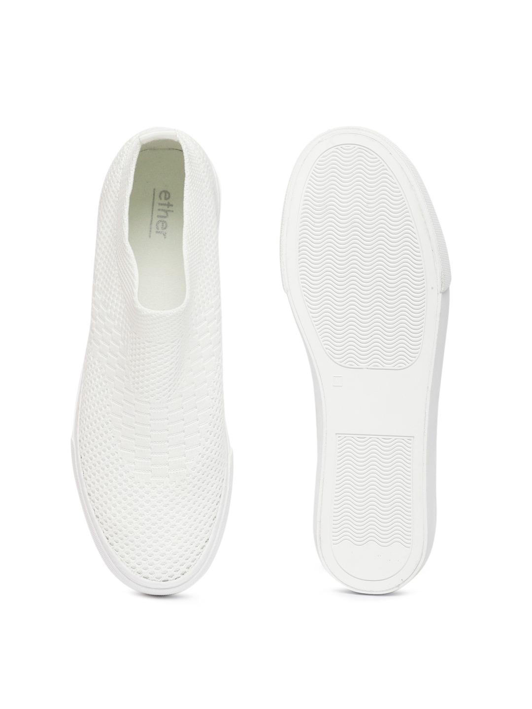ether Women White Slip-On Sneakers