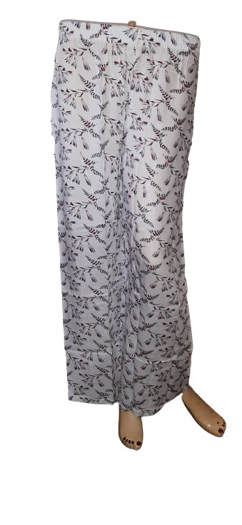 Jack Williams White Printed Plazo