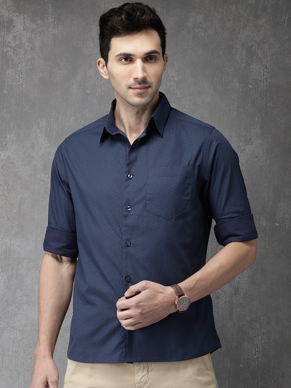 Anouk Men  Regular Fit Self Design Casual Shirt