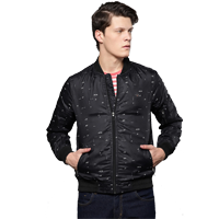  Louis Philippe Sport Men Black Printed Bomber