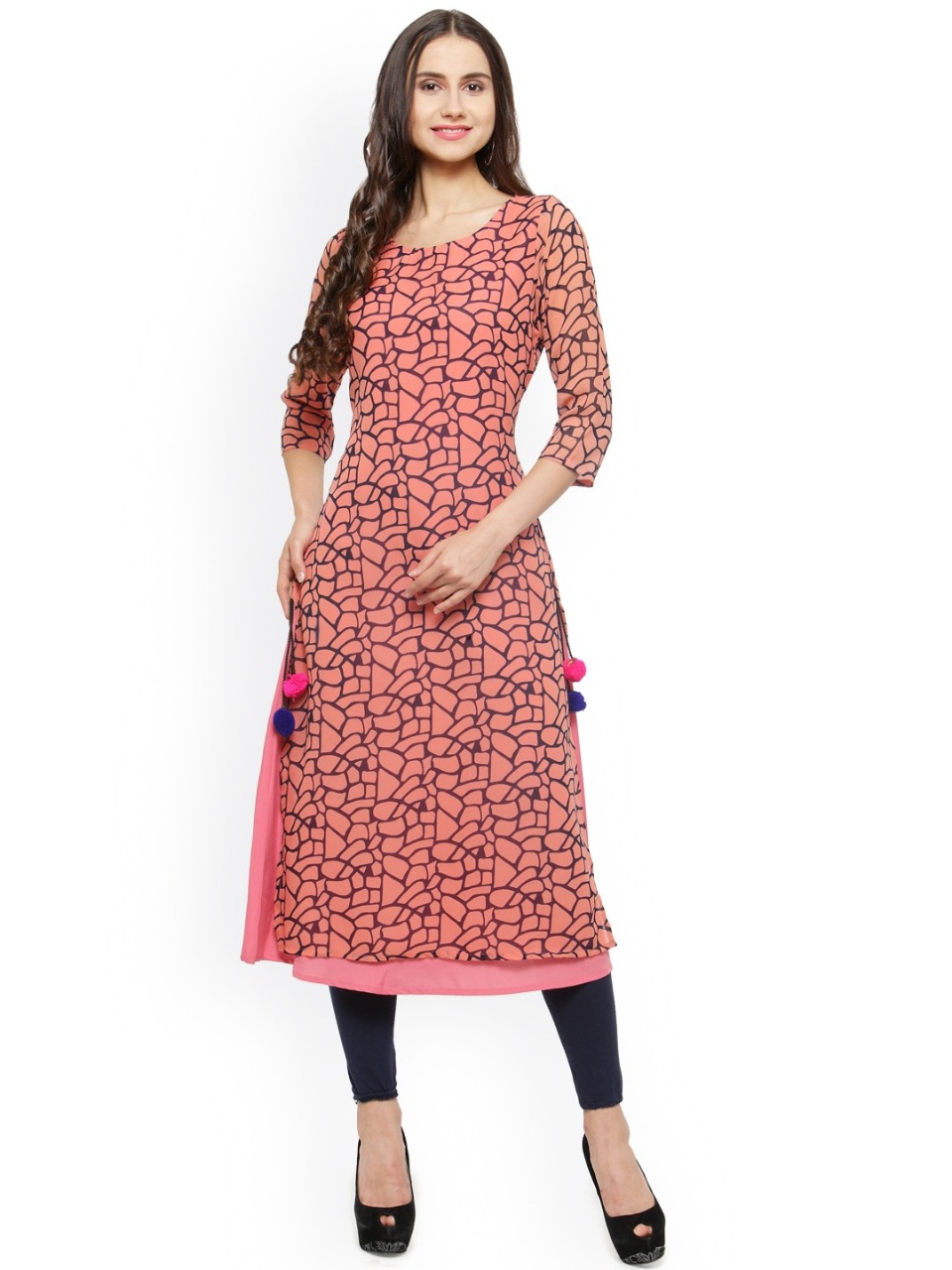 Azira Women Printed A-Line Layered Kurta