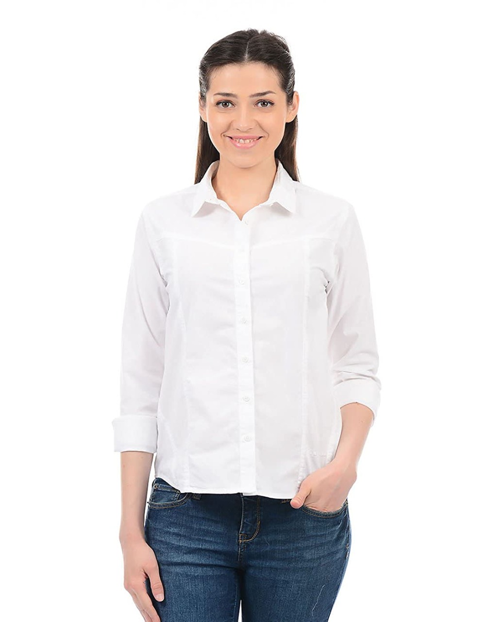 Pepe Jeans Women's Plain Slim Fit Shirt