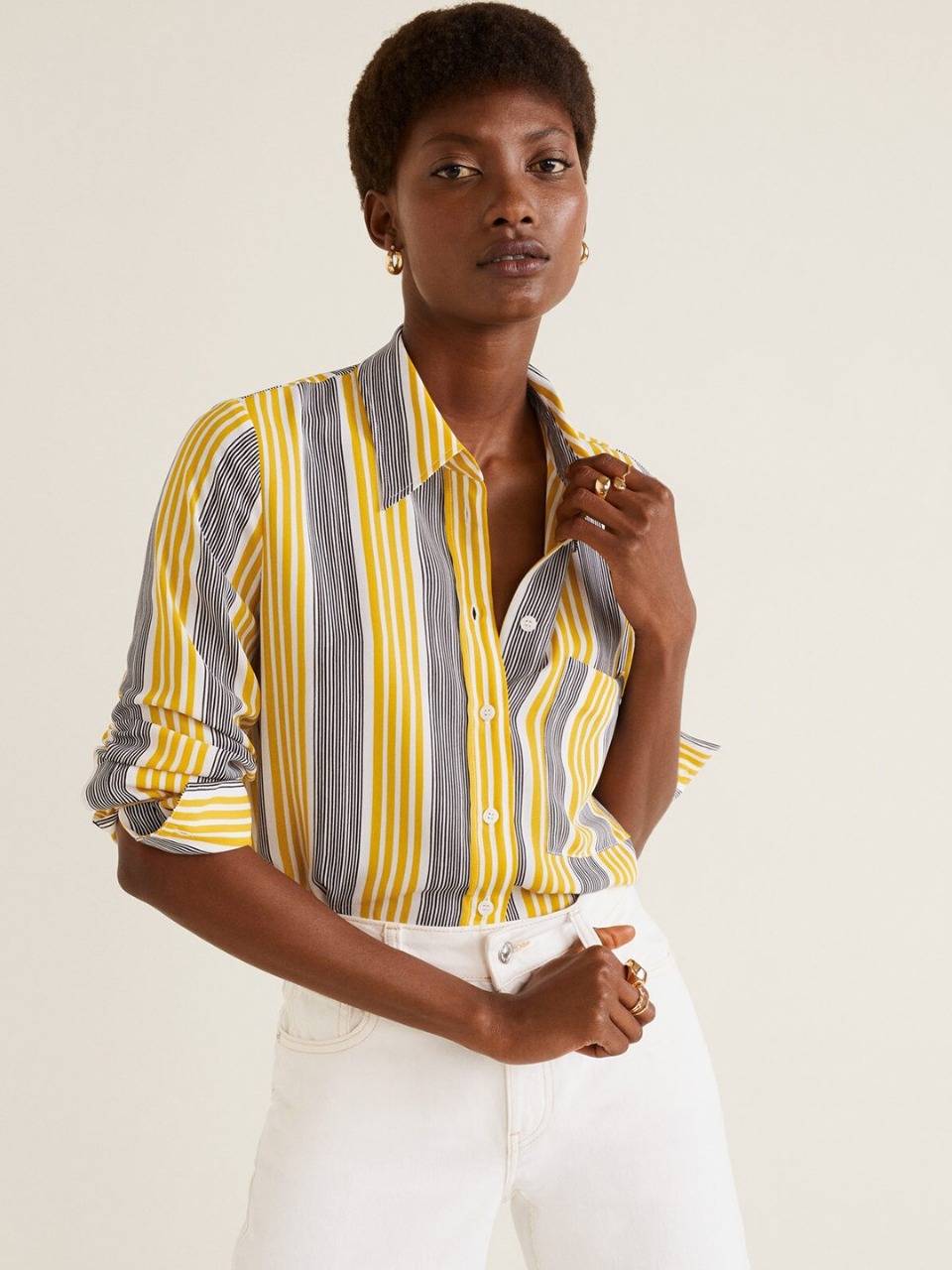 MANGO Women Striped Casual Shirt