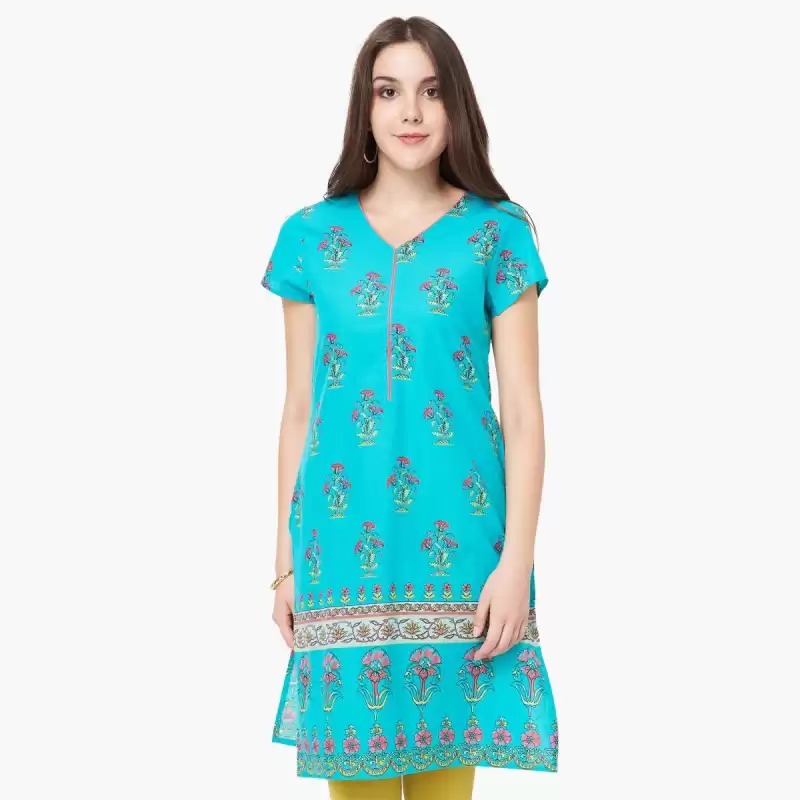 MeLANgE By Lifestyle  Women Printed Pure Cotton Straight Kurta