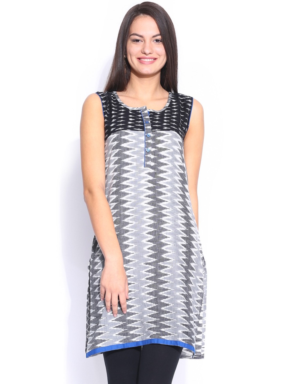 Anouk Black & Grey The Ikkat Diaries Kurta