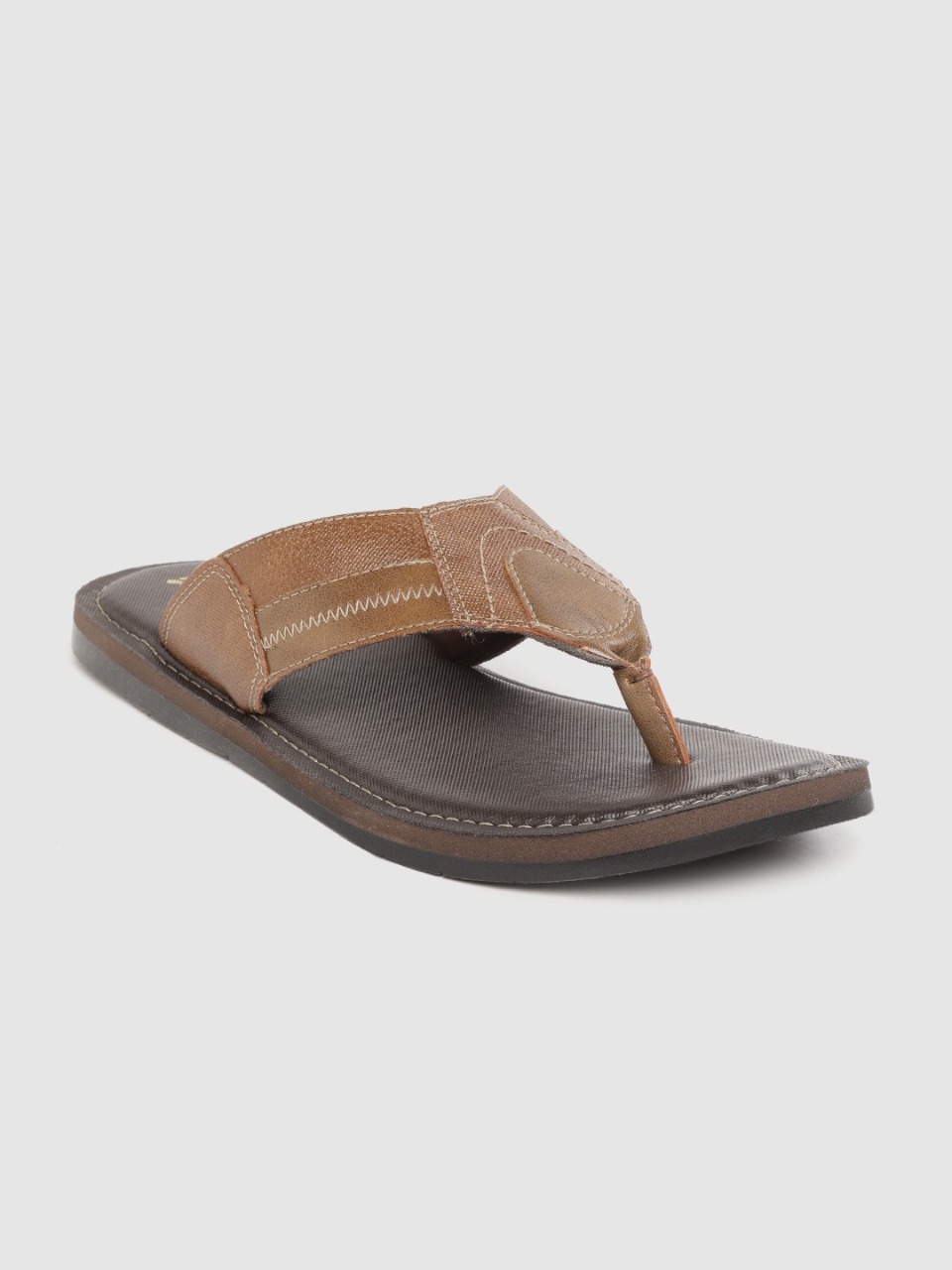 Roadster Men Brown Solid Comfort Sandals