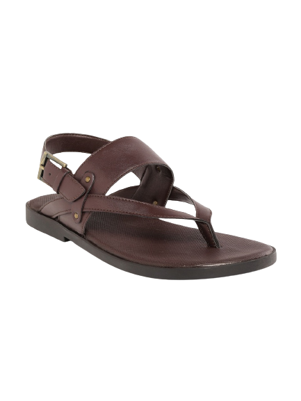 Mast & Harbour Men Coffee Brown Solid Comfort Sandals