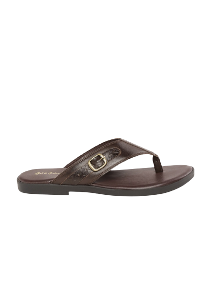  Mast & Harbour Men Coffee Brown Solid Comfort Sandals