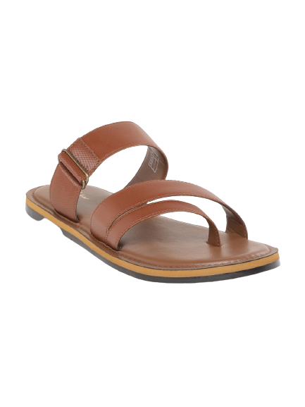  Mast & Harbour Men Brown One Toe Comfort Sandals