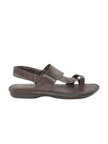 Mast & Harbour Men Coffee Brown One Toe Comfort Sandals