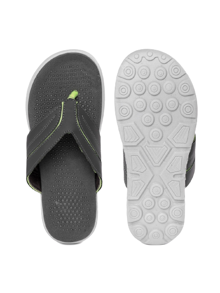 Kook N Keech Men Charcoal Grey Solid Thong Flip-Flops