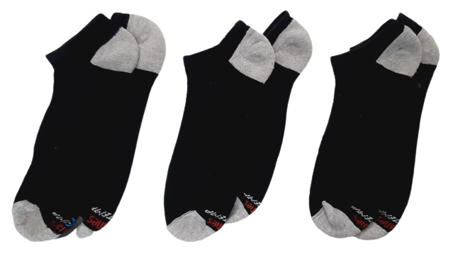 Hanes X-Temp Cool Comfort Black & Grey Men's Ankle Socks-Pack of 3