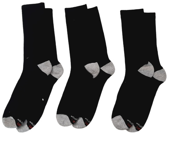 Hanes X-Temp Premium Cool Comfort Black & Grey Men's Crew Socks-Pack of 3