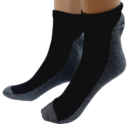 Hanes Premium Cool Comfort Black & Grey Men's Ankle Socks-Pack of 3