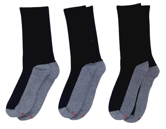 Hanes Premium Cool Comfort Dark Grey & Black Men's Crew Socks-Pack of 3