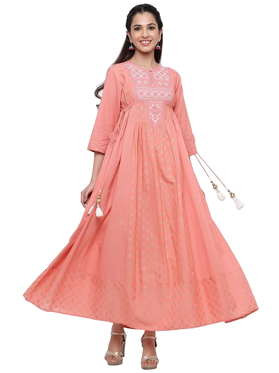 Juniper Cambric Embroidered Anarkali Kurta