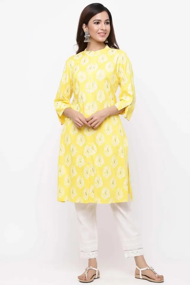 Juniper Womens  Rayon Printed A-Line Kurta With Pocket