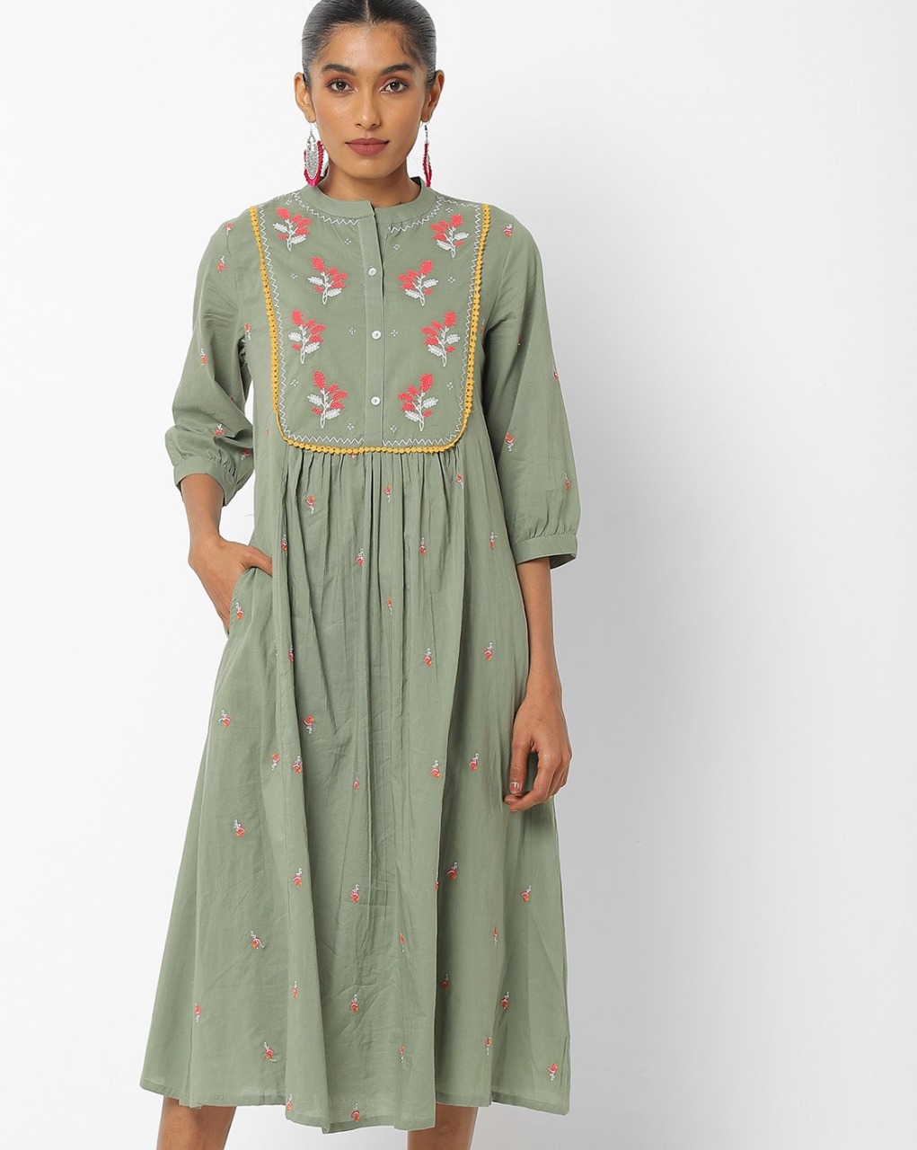 JUNIPER Embroidered A-line Dress