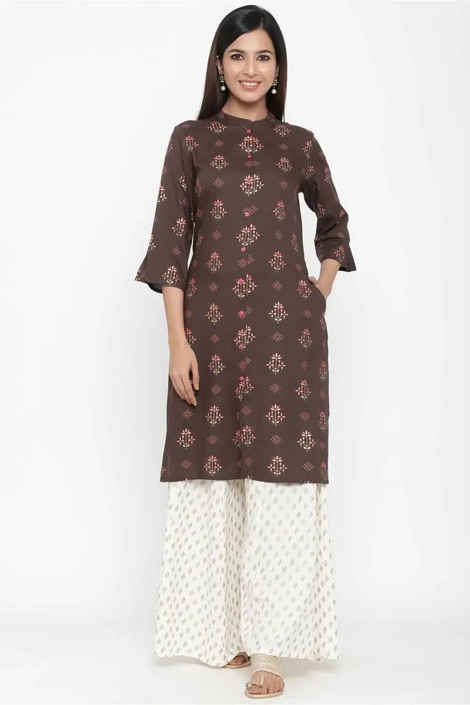 Juniper Womens Rayon Printed A-Line Kurta