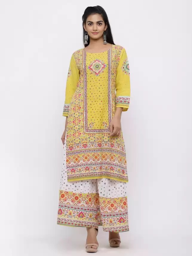 Juniper  Women Printed Cambric Straight Kurta