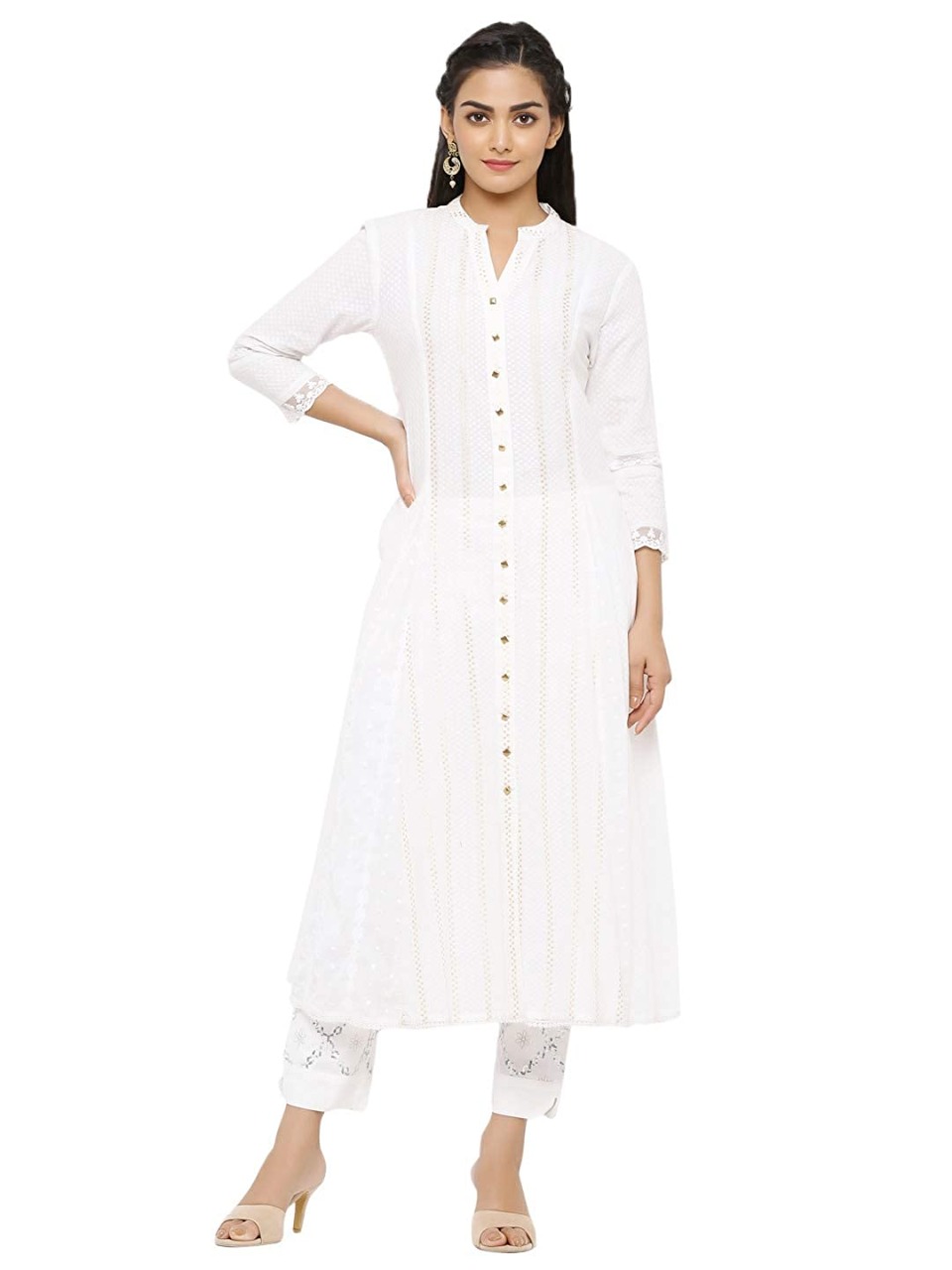 Juniper  Cotton Woven Design Flared Kurta