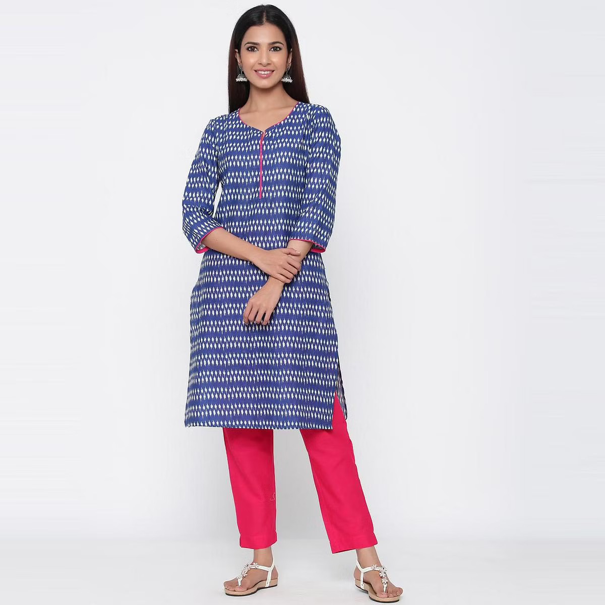 Juniper -Cotton Slub Printed Straight Kurti