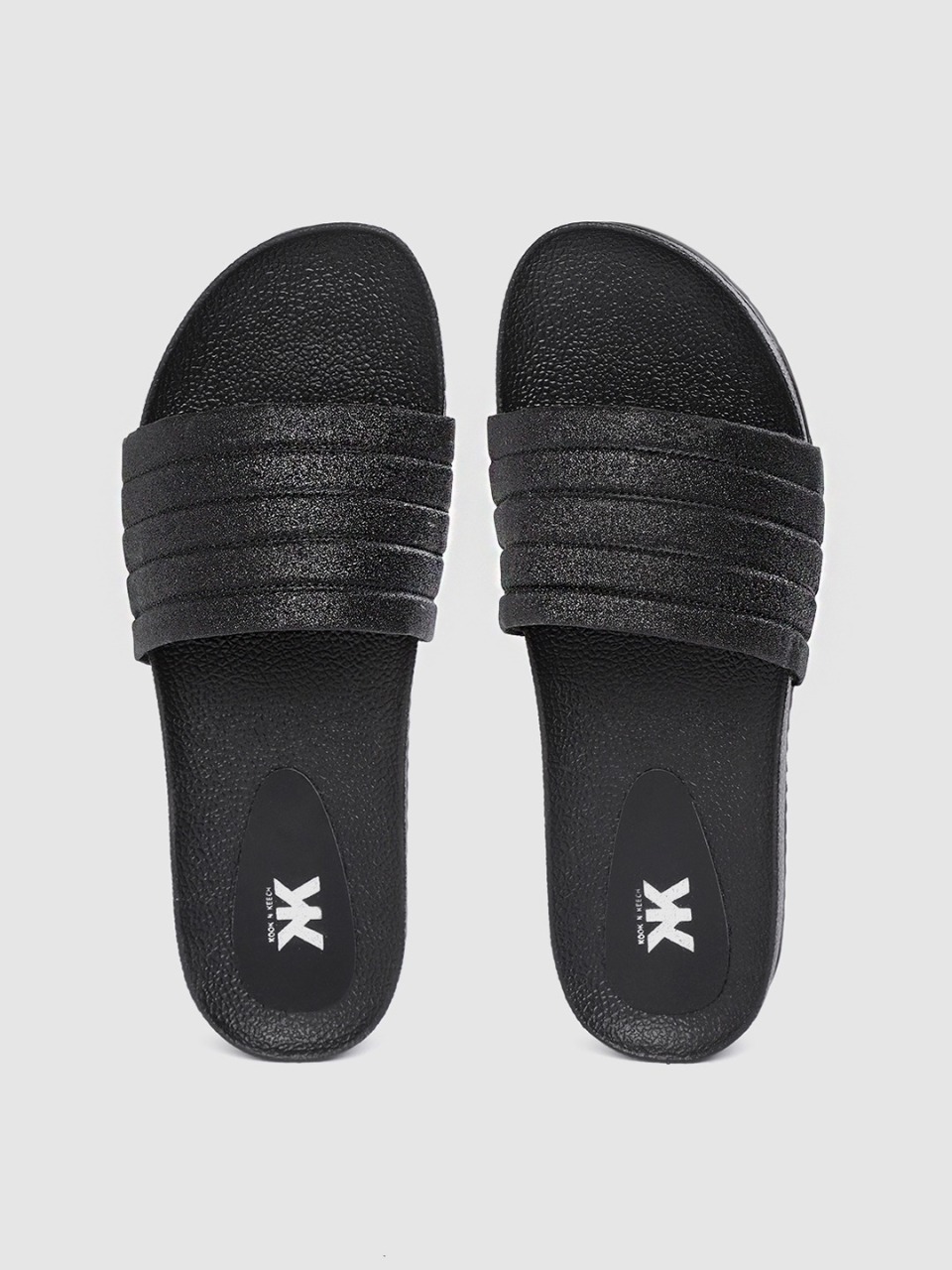 Kook N Keech Women Shimmer Quilted Sliders