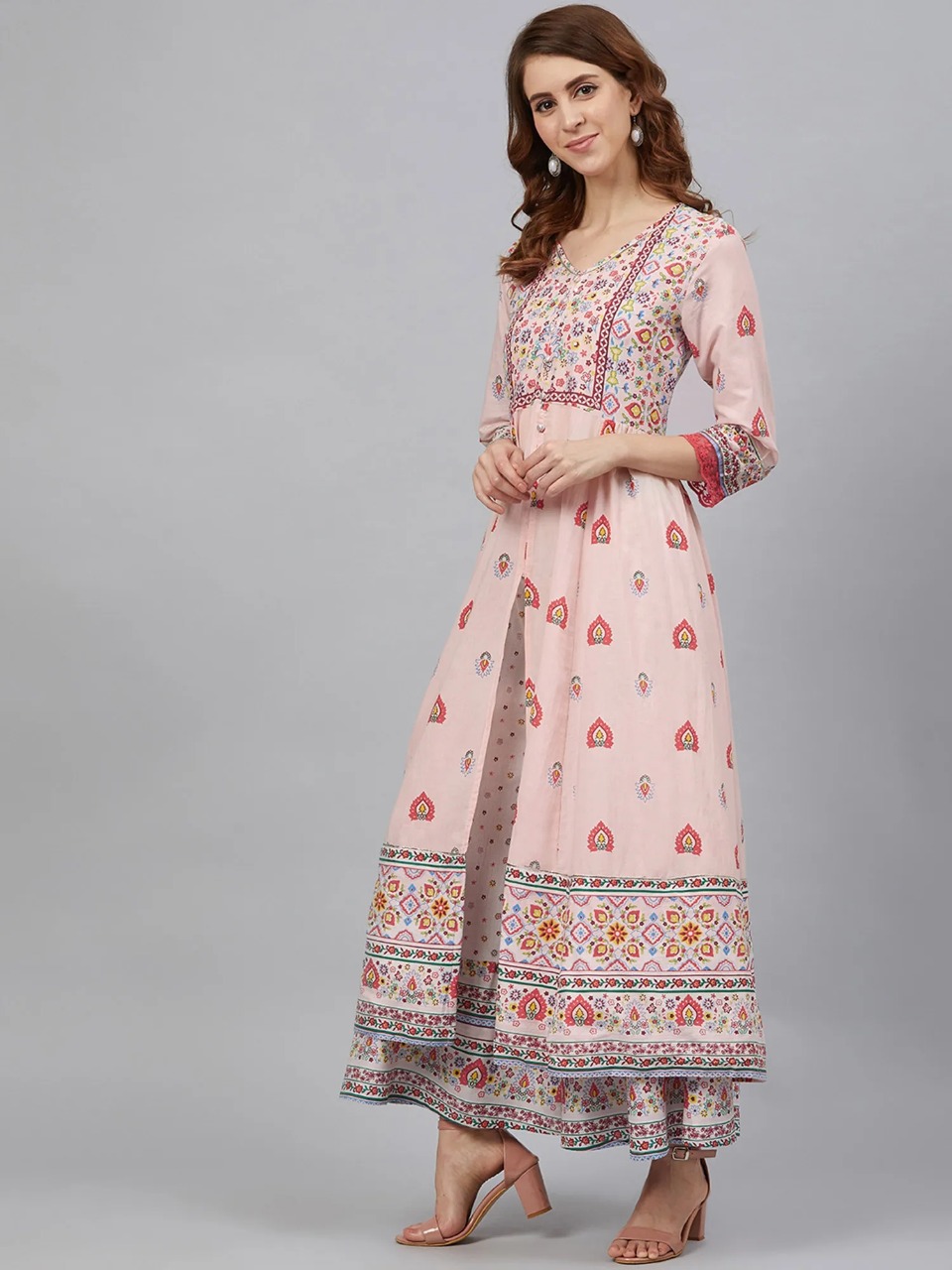 Juniper Cambric Printed Anarkali Kurta