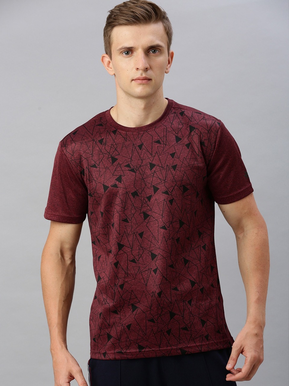  WROGN ACTIVE Men Printed Round Neck T-shirt