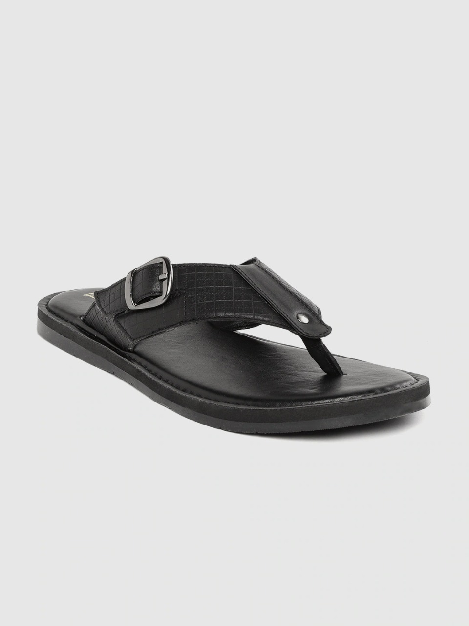 Roadster Men Checked Comfort Sandals with Buckle Detail