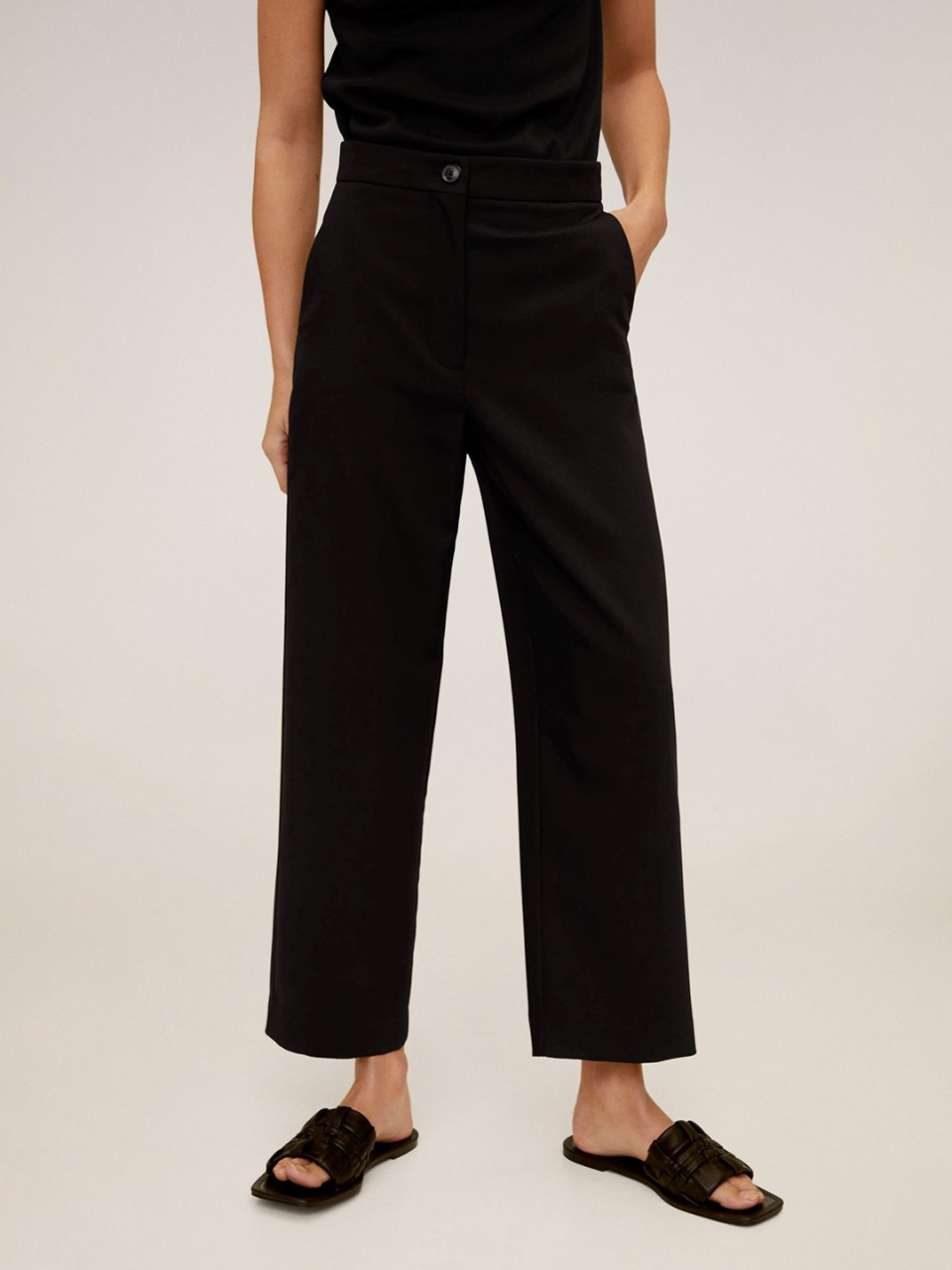 MANGO Women Regular Fit Solid Formal Trouser