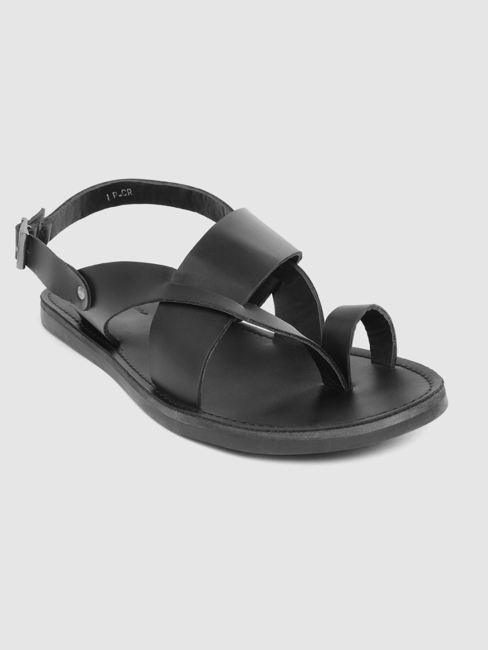 Mast & Harbour Men Black Solid Comfort Sandals