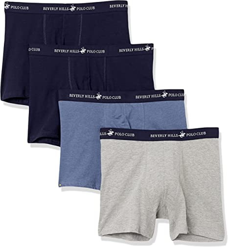 Beverly Hills Polo Club Men's Solid Boxer Brief 90-95 CM (Pack of 4)