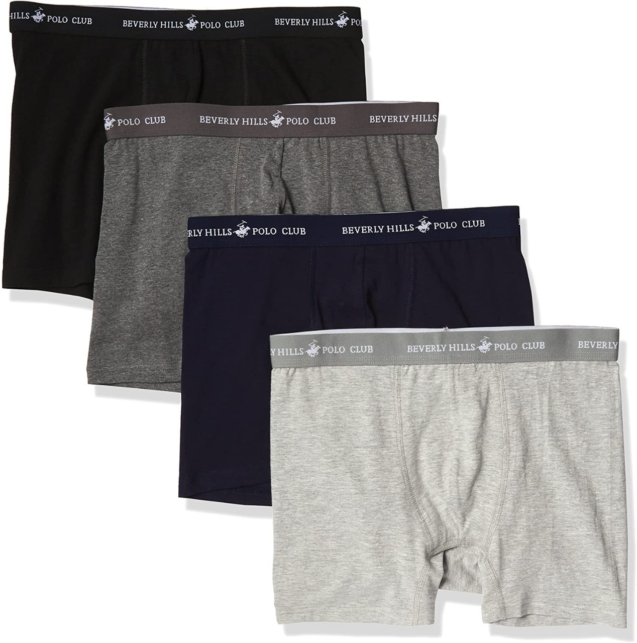 Beverly Hills Polo Club Men's Solid Boxer Brief 90-95 CM (Pack of 4)