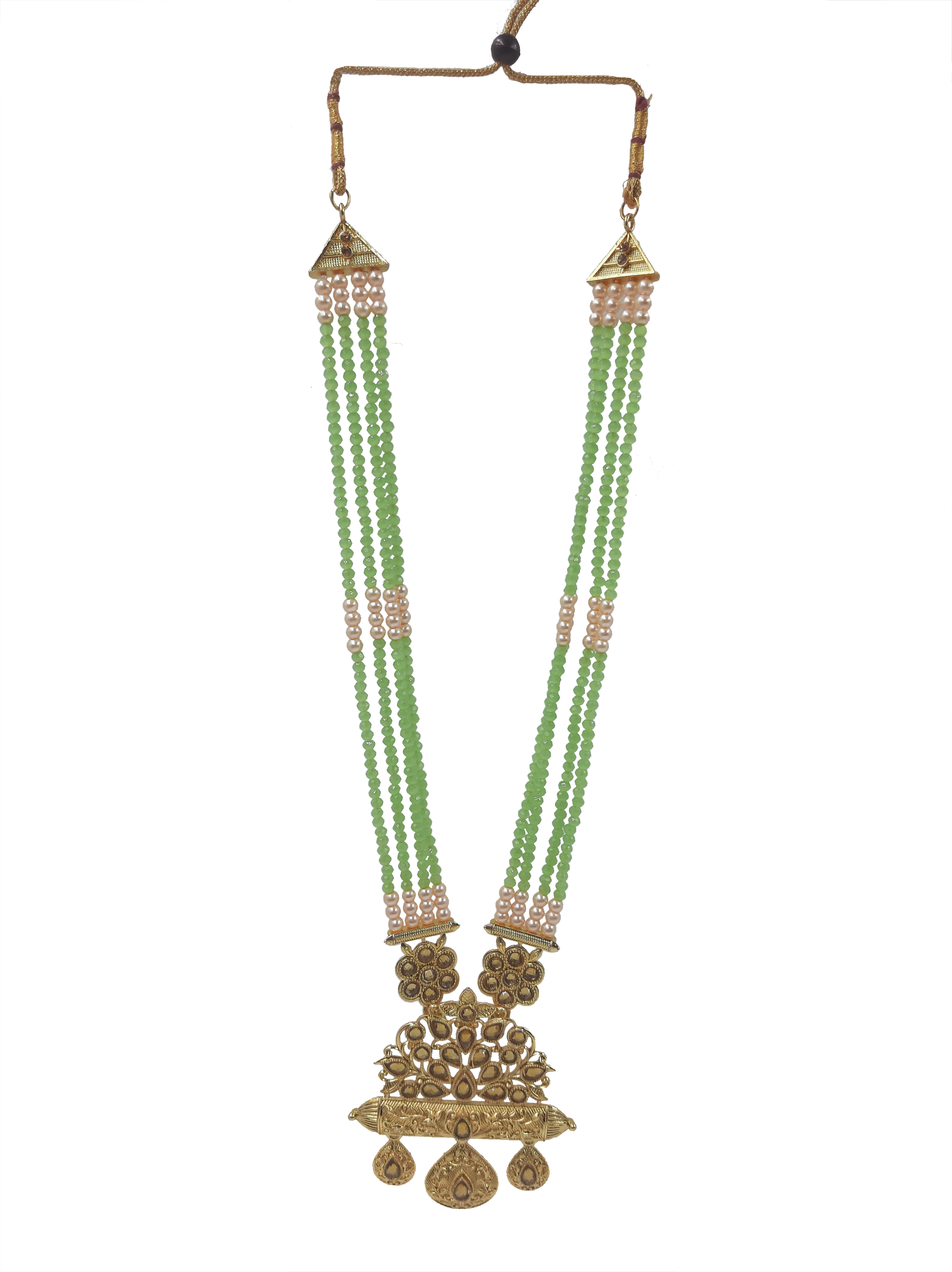 Jack Williams Gold- Green Imitation Necklace With Earring