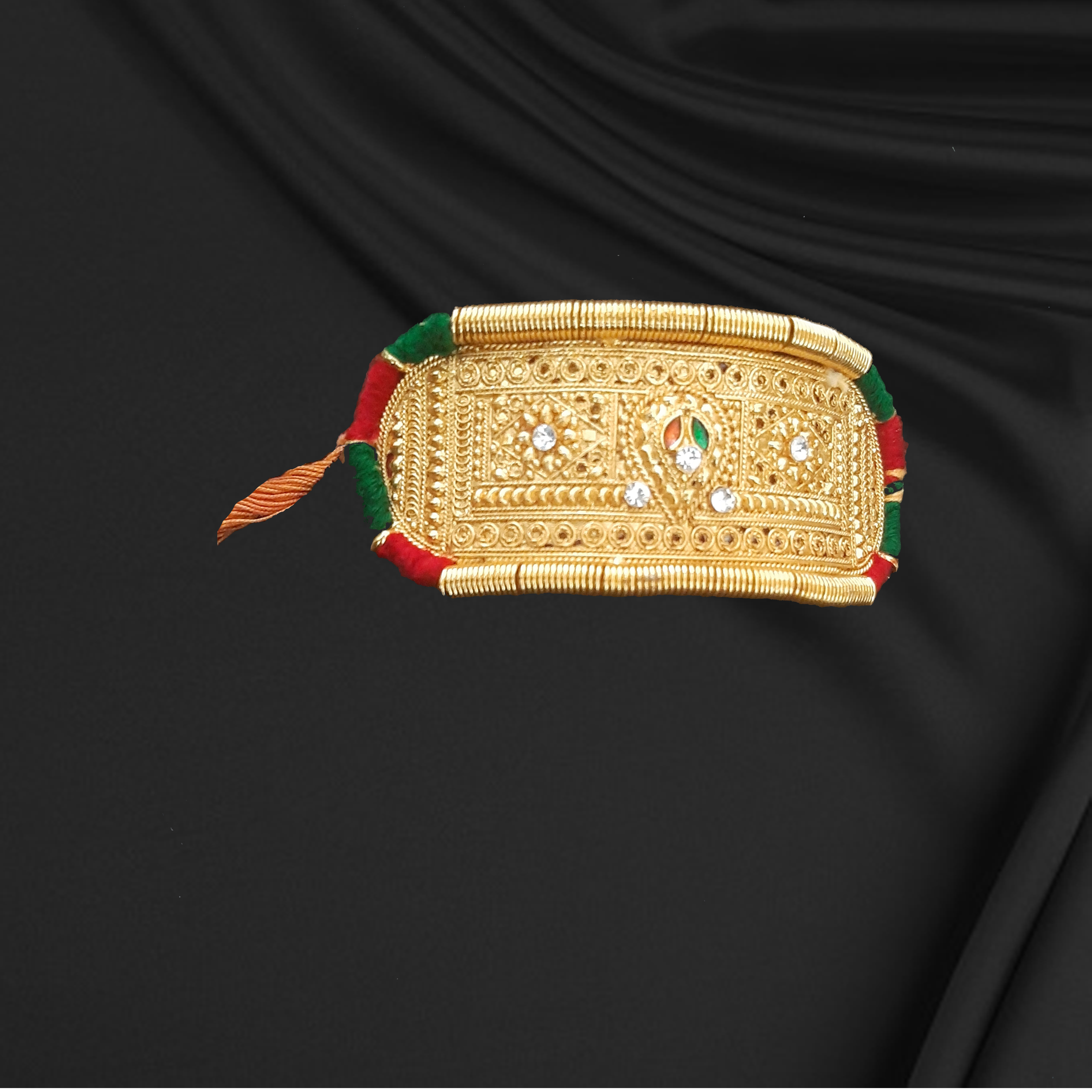 Jack Williams Rajwadi Gold Plating Stone Studded Embosed Design Bajuband.