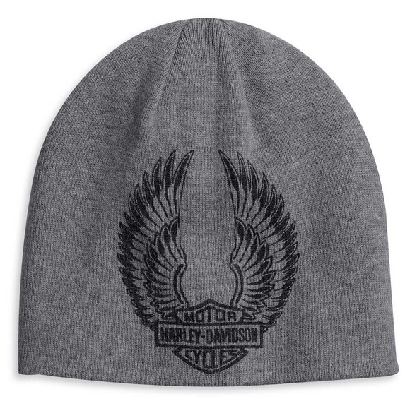 Harley-Davidson Men's Reversible Winged B&S Logo Knit Beanie Cap